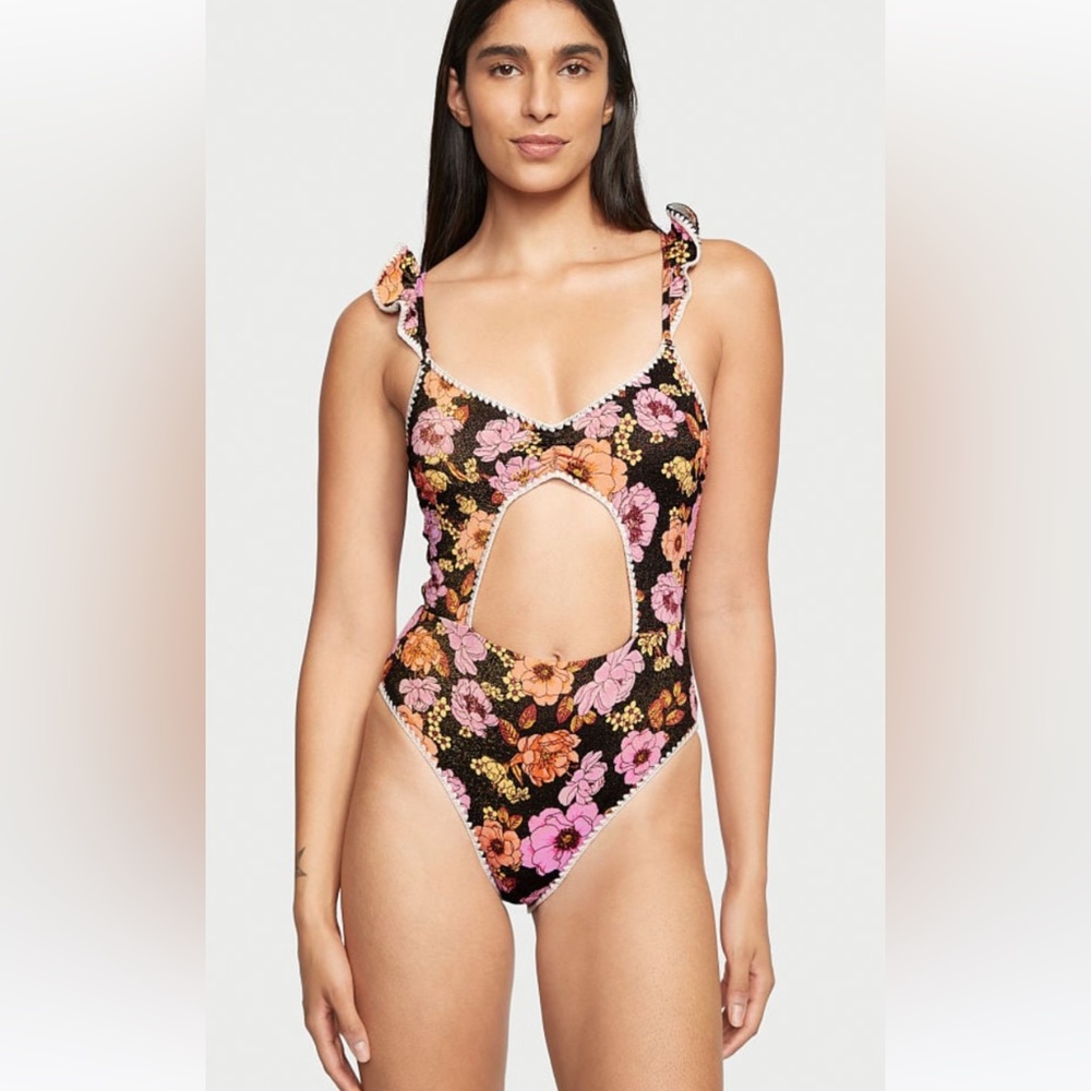 NWT Victoria’s Secret Ruffle One-Piece Swimsuit With Crochet